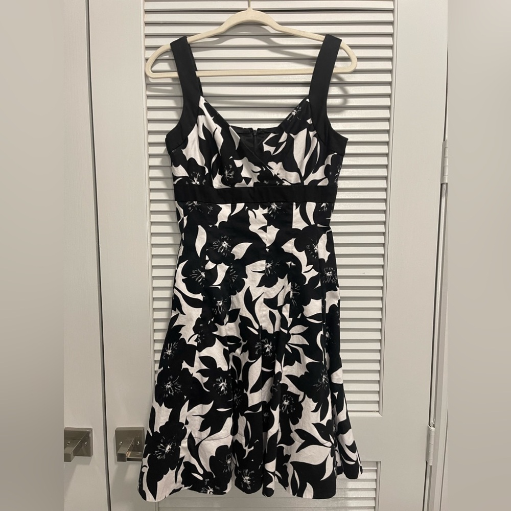 Black and white floral dress